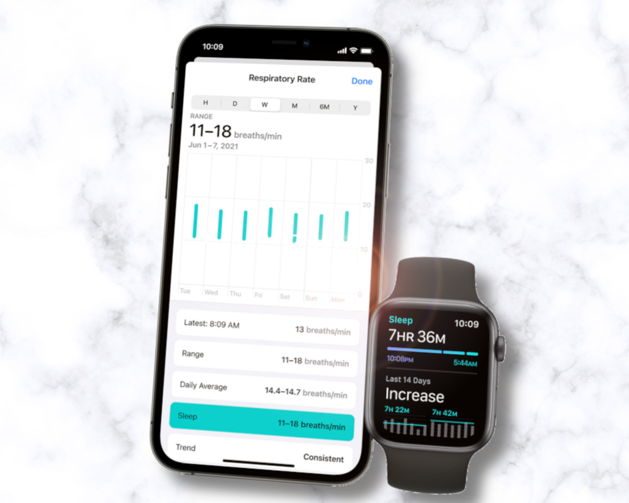 With watchOS 8, users can view even more information about their body, such as sleep respiration rate - the number of breaths per minute.